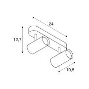 SLV loftspot Noblo, hvid, dæmpbar til varm, længde 24 cm