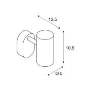 SLV LED-vægspot Noblo, 3.000 K, hvid, 13 cm, metal