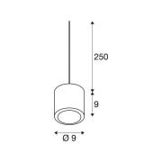 SLV LED-hængelampe Oculus, messingfarvet Ø 9 cm, dæmpbar til varmt lys