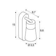 SLV væglampe Puri 2.0 Cone, grå, bredde 15 cm, metal