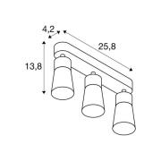 SLV loftlampe Puri 2.0 Cone, grå, længde 26 cm, 3 lyskilder, 2 lyskild...