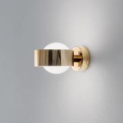 Væglampe Mado, stål messingfarvet, glas opal, 1 lyskilde