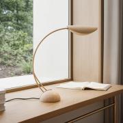 Lucande bordlampe Rivera, beige, metal, sten, 51 cm, G9