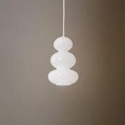 Hængelampe Oman, hvid blank, glas, Ø 14 cm