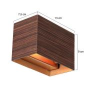 LED-væglampe Muro 3365, trælook, kantet, G9, 2.700 K