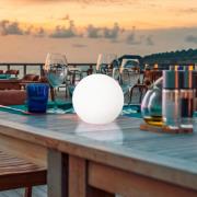 LED-udendørslampe Dabus, Ø 25 cm, kugle, hvid, akryl