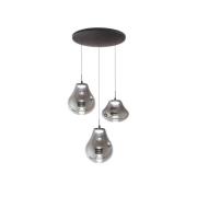 LED-pendellampe Deva, 3 lyskilder, Ø 50 cm, grå, CCT, dæmpbar