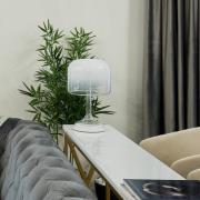 Maytoni LED-bordlampe Spirito, hvid, glas, højde 42 cm