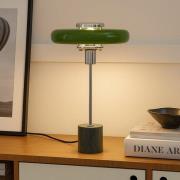 Lindby bordlampe Branford, retro, grøn, metal/marmor