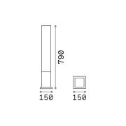 Ideal Lux vejlampe Edo square, hvid, GX53