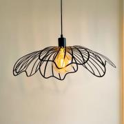 Dyberg Larsen Hængelampe BLUMEN, sort mat, Ø 60 cm