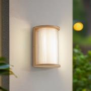 Lindby udendørs LED-væglampe Calvik, beige, riflet, IP44