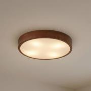 Lindby loftlampe Tanju, Ø 50 cm, valnøddetræ, 4 lyskilder, E27