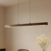 Lucande LED-hængelampe Nihalo, valnød, 122 cm, dæmpbar, CCT