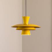Hængelampe Plato, sennepsgul, metal, Ø 38 cm, E27
