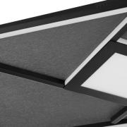 LED-loftlampe Hardy, længde 71 cm sort mat metal/stof