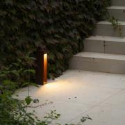 LED-sokkellampe Cerler, brun, 35 cm, metal, IP65, CCT