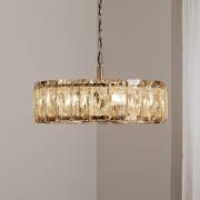 Hængelampe Orvin, antik messing, Ø 67 cm, glas/metal 8 lyskilder.