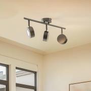 Lindby spotlight Jyla, sort, 4.000 K, 3-lys, GX53