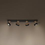 OSRAM LED-loftspot PLUTO, sort, 4 spots, 3.000 K