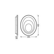OSRAM LED-loftlampe ORBIS SPIRAL OVAL, Ø 49 cm hvid 37 W