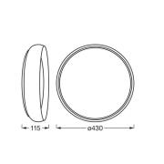OSRAM LED-loftlampe ORBIS LIVIA, Ø 43 cm, grå, metal, dæmpbar