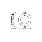 OSRAM indbygget loftlampe med LED SLIM, Ø 12 cm, 4.000 K, hvid