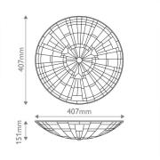 Loftlampe Inglenook, Tiffany-stil, stål, glas, farvet