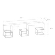 Rixt loftlampe sort, kantet, 3 lyskilder