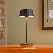 LED-bordlampe med batteri Facetta, 3-pak, sort, 22 cm, IP44