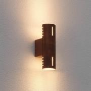 Udendørs væglampe Cuneo, rustfarvet, 25 cm, metal, op/ned