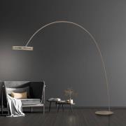 PURE LED-gulvlampe Loop-Bow, bronzefarvet, rækkevidde 290 cm