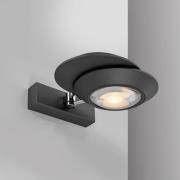 PURE LED-væglampe Oculis, sort, 30 cm jern/glas, 2 lyskilder