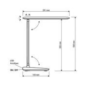 Akku-bordlampe MAULsally, sort, CCT, dæmpbar, højde 34 cm