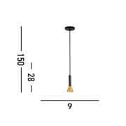Pendellampe Signal, Ø 9 cm, sort/guldfarvet, metal