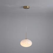 LED-hængelampe Confetti, Ø 25 cm, guldfarvet/hvid, glas