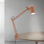 Bordlampe Gili, korallerød, klemme, stål, højde 75 cm E27