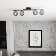 Loftlampe Kairo, sort/røggrå, metal, 4 lyskilder.