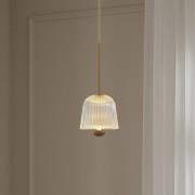 Nuura LED-hængelampe Asteea 1, Ø 12 cm, messingfarvet/klar