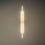 LED-loftlampe Tinka, træfarvet/sort, længde 98 cm