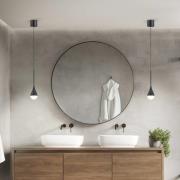 Helestra LED-pendellampe DUC, sort, IP44, Ø 7 cm