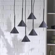 Hængelampe Cono Mini, 6 lyskilder, sort, E27