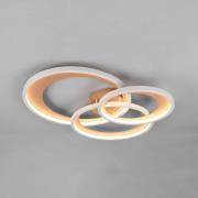 LED-loftlampe Granada, brun, længde 71 cm, metal, CCT