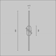LED-væglampe RENAISSANCE, messing/marmor, højde 63 cm, 2-flammet.