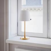 By Rydens bordlampe Lumi, 49 cm, guld/hvid, tekstil