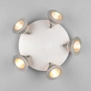 LED-loftspot Romeo, Ø 30 cm, nikkelfarvet, 5 lyskilder