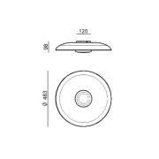 LED-loftlampe Basin_P, hvid, metal, Ø 48 cm