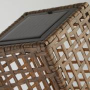 Solar-LED-terrasselampe Marcjanna, brun, rattan, 47 cm