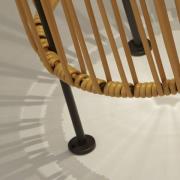 Solar-LED-gulvlampe Livay, okker, rattan, 68 cm, IP44