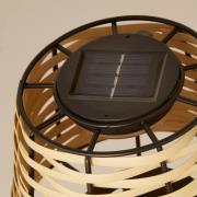 Solar-LED-bordlampe Dalisay, brun, rattan, 31 cm, IP44